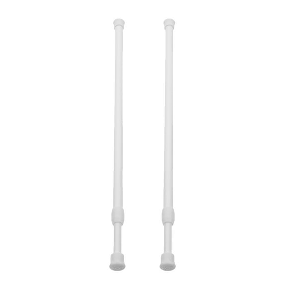 Voiceine 2pcs Adjustable Tension Curtain Rod Closet Rod Cupboard Tension Rod Multi-use Curtain Rod