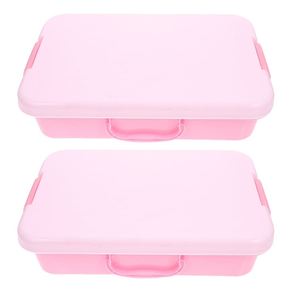 Voiceine 2pcs Handheld Sandbox Sand Tray with Lid Portable Sandbox Kids Toy Storage Box