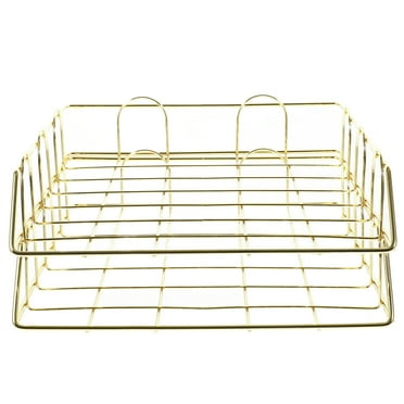 Voiceine 2pcs Magazine Holder Office Metal File Organizer Office Document Storage Holder Desk File Organizer