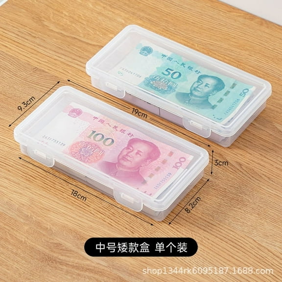 Voiceine 2pcs Plastic Cash Storage Box Waterproof And Durable Money Organizer For Bills And Collectible Paper Money
