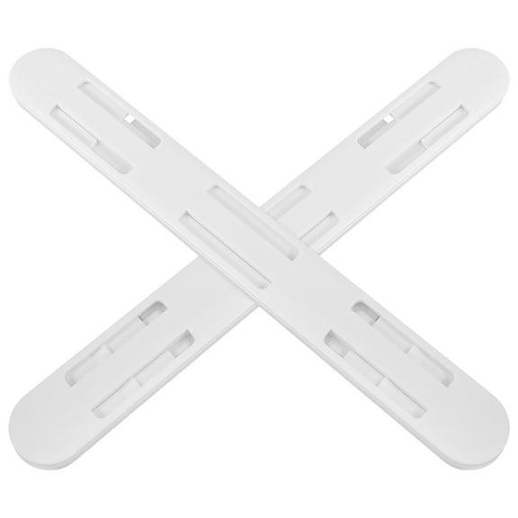 White ABS Pull Out Slide Rail for Baskets 2 Pcs Home Use Closet Organization Accessories