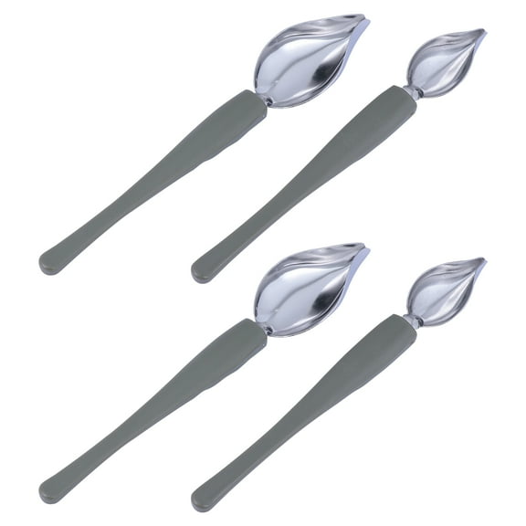 Voiceine 4 Decorating Spoons Stainless Steel Chef Drawing Saucier Drizzle Spoon Chocolate Scoop for Decorative Plates Cake Dessert ( Silver )