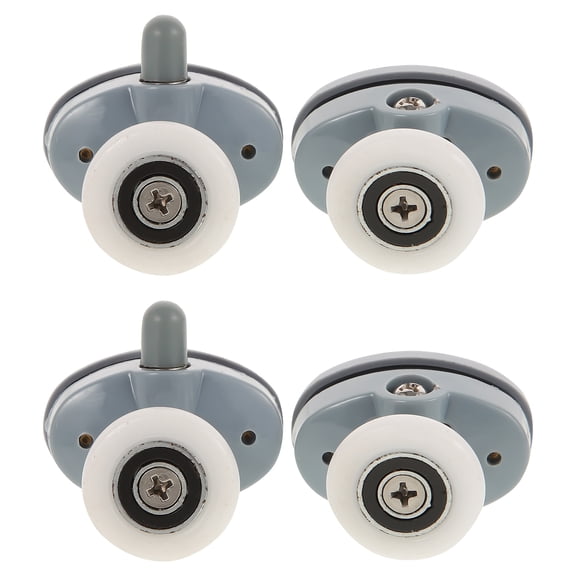 Voiceine 4Pcs Glass Door Runners Shower Sliding Door Rollers Shower Door Parts for Bathroom