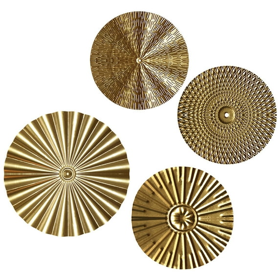 Voiceine 4pcs Metal Wall Art Irregular Disc Wall Art Decoration Circular Hanging Decorations Home Decor
