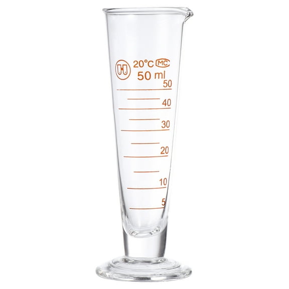 Voiceine 50mL Measuring Beaker Professional Graduated Measuring Cup Glass Conical Beaker with Spout for Laboratory Chemistry Use