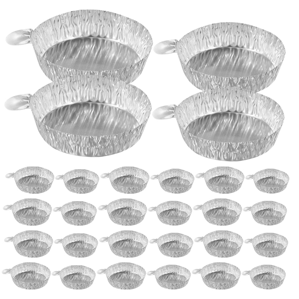 Voiceine 50pcs Aluminum Foil Weighing Trays Labs Weighing Pans Sample Weighing Trays(30ml,42ml)