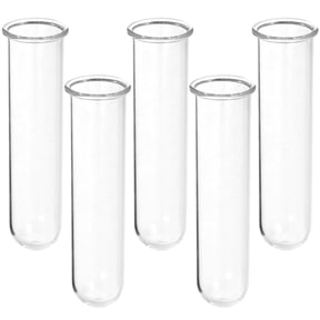 Voiceine 5Pcs Glass Test Tube Propagation Planter Clear Propagation Tube Plant Terrarium Multi-Use Glass Tube
