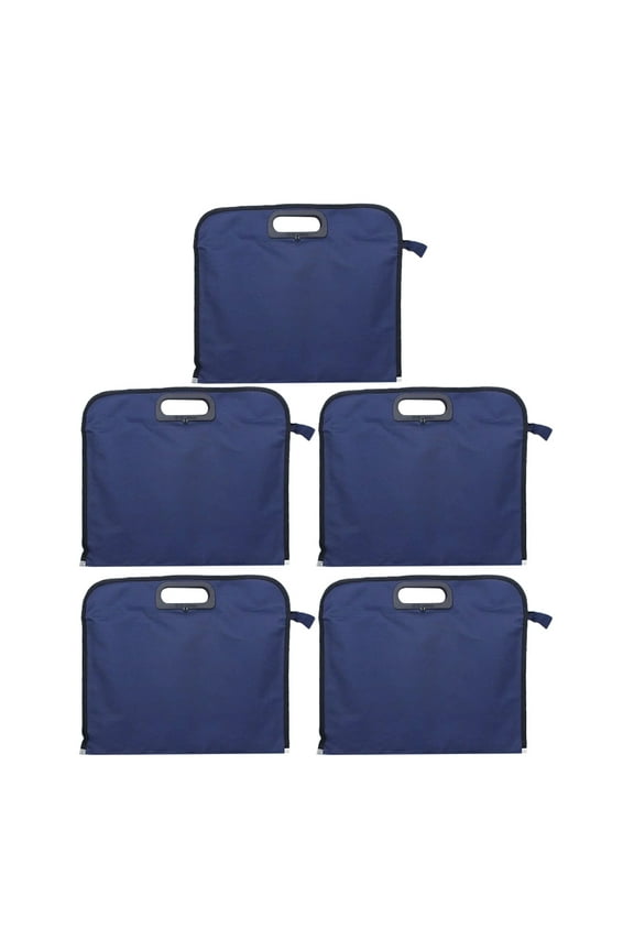 5pcs Oxford Cloth Bag Zipper B4 Files Pouch Portable Documents Bag File Storage Bag For Men