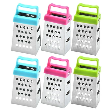 Voiceine 6Pcs Mini Cheese Grater Stainless Steel Small Box Grater Multi-function Kitchen Gadget