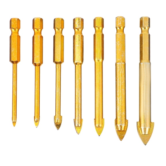 Voiceine 7pcs Carbide Tip Glass Drill Bit Triangle Head Drill Bits Tile Hole Opener
