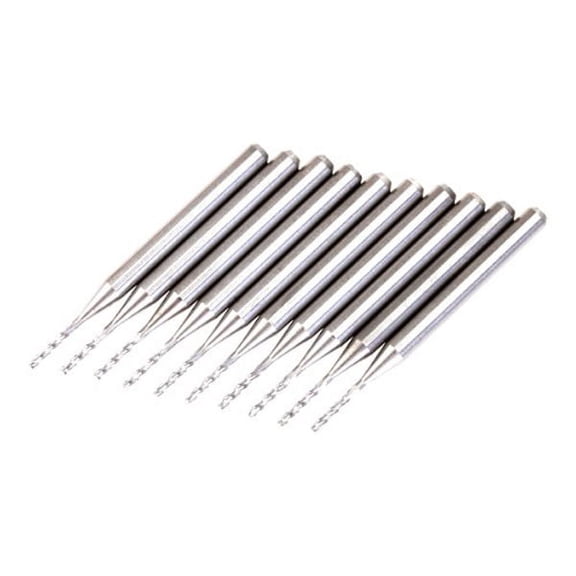 Voiceine A Box of 10pcs 1.0mm Diameter PCB Printed Circuit Board Carbide Alloy Drill Bits (Silver)
