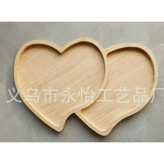 Voiceine Bamboo Cheese Board Platter Heart Shaped Salad Plate Dinner Plate Cake Plate Decorative Food Serving Tray Appetizer Plate for Valentines Day Decor