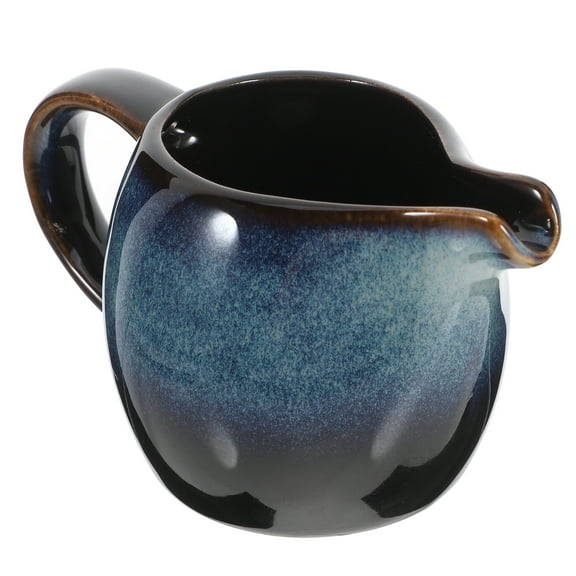 Voiceine Ceramic Gravy Boat Sauce Serving Dish With Ergonomic Handle Porcelain Pitcher For Warming Sauces Salad Dressings Milk Blue