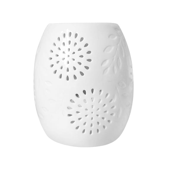 Voiceine Ceramic Hollow out Aromatherapy Furnace Household Drum Shaped Incense Cone Holder Candle Burner Decoration