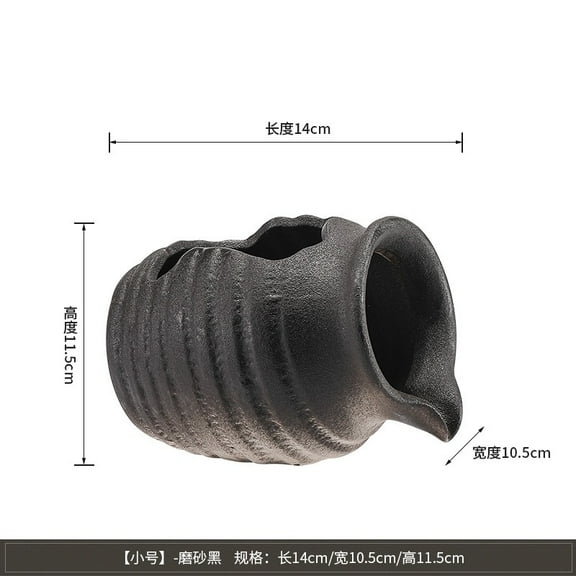 Masteelf Black Ceramic Water Fountain with Aesthetic Design for Indoor Home Use Decorative Jar