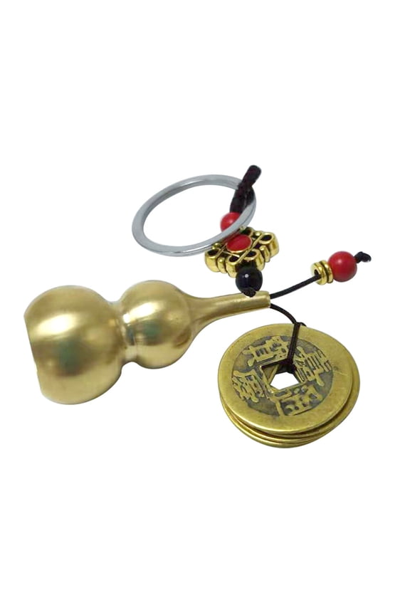 Chinese Fortune Hulu Charm Keychain Pendant Traditional Calabash Car Mirror Hanging Wealth Success Ornaments