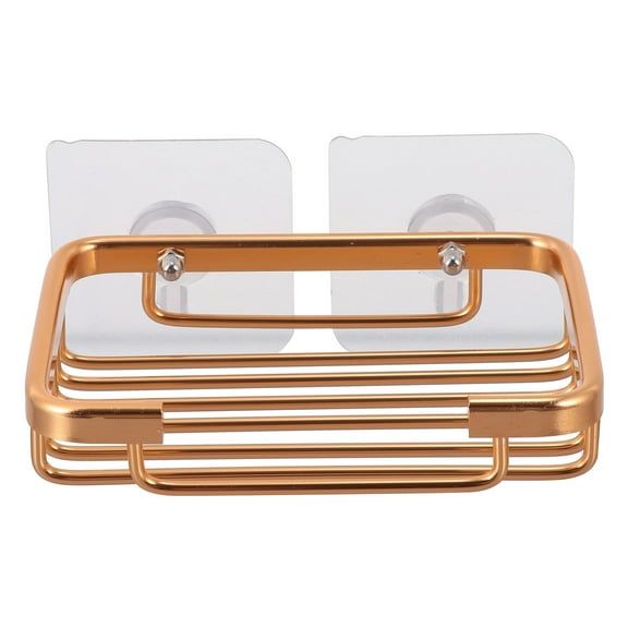 LOLIPPYY 1 Set Wall-Mountable Golden Aluminium Soap Dish Holder for Bathroom