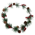 Voiceine Pine Branch Red Berry Simulation Rattan Hanging Christmas