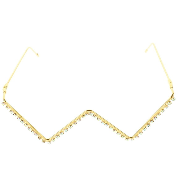 LOLIPPYY Gold Glasses For Women Rhinestone Decorative Frame 1Pack 6.09X5.11X1.77in