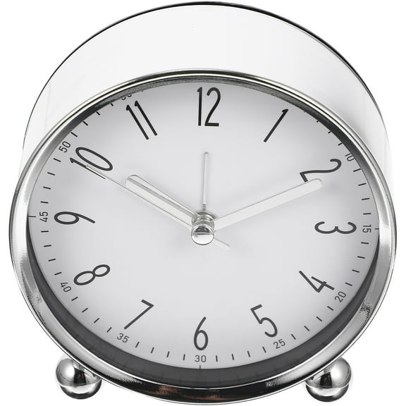 Voiceine Round Alarm Clock Silent Alarm Clock Bedroom Bedside Table Desk Clock 4inch
