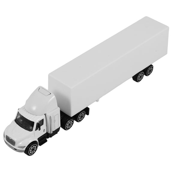 Voiceine Small Container Truck Model Desktop Truck Decoration Alloy Craft Mini Container Truck