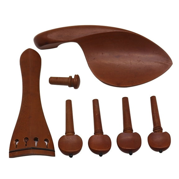 Voiceine Violin Wooden Chin Rest With Tuning Pegs Tailpiece And Endpin Violin Repair And Replacement Parts Kit For Professional Or Beginner