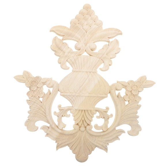 Voiceine Wooden Onlay Wood Applique Exquisite Wood Applique Carved Wooden Trim Furniture Applique Decoration Wood Carved Applique