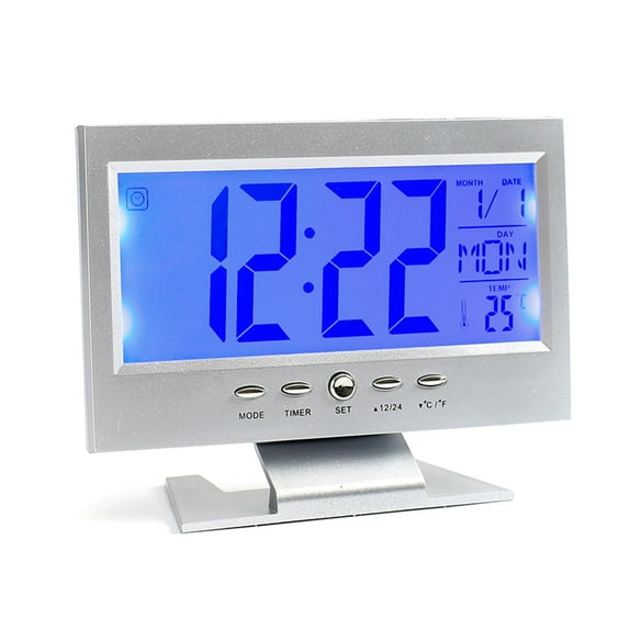 Voices Command Alarm Clock With Sleep Friendly Backlit And Environmental For Lazy