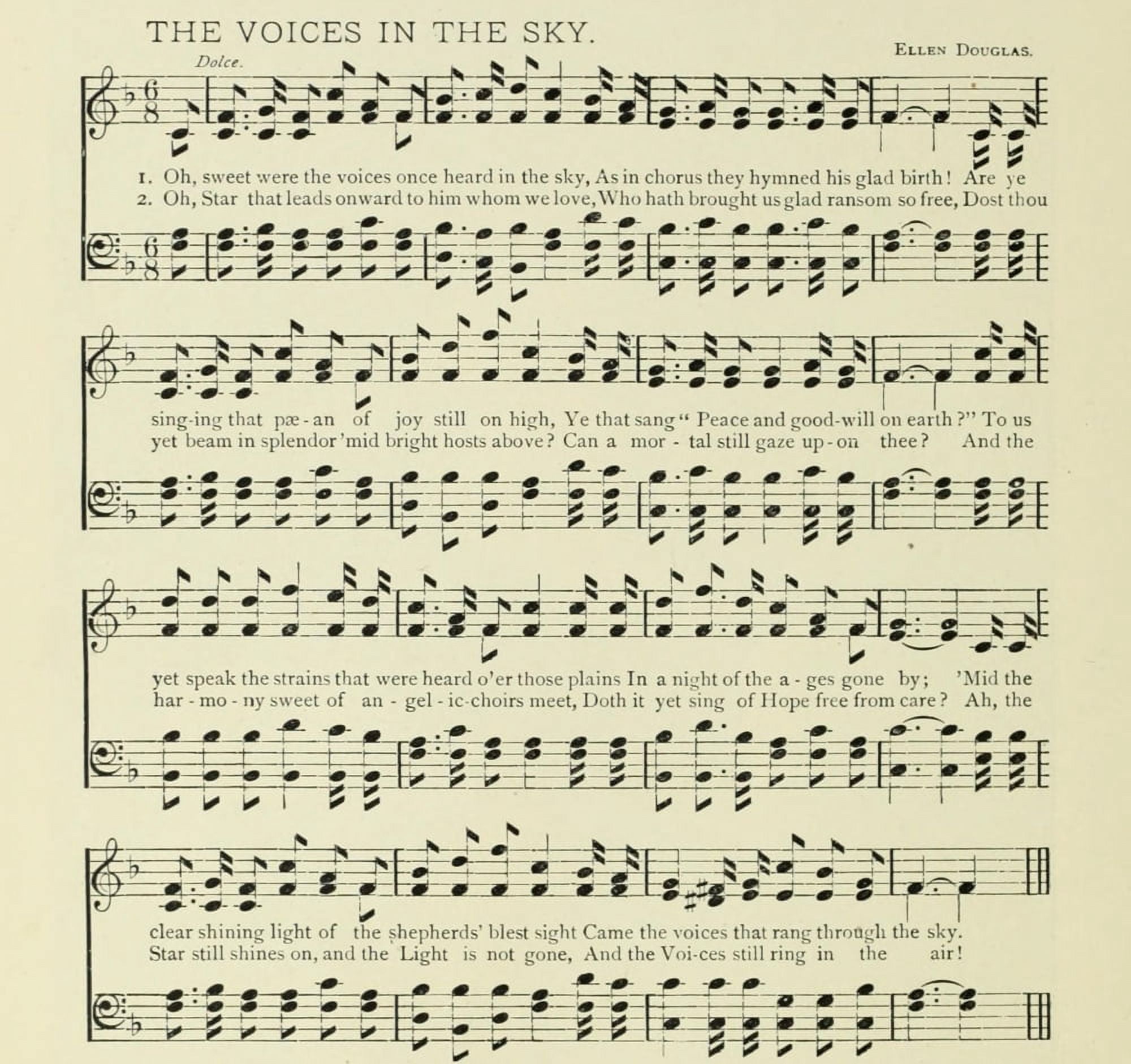Voices in the Sky Christmas in Song 1891 Canvas Art - (24 x 36)