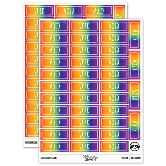 Void Double Line Border Sticker Set - Rainbow - Gloss Finish - 1.5" Small