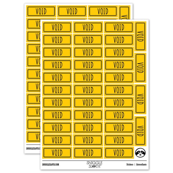 Void Double Line Border Sticker Set - Yellow - Matte Finish - 1.5" Small