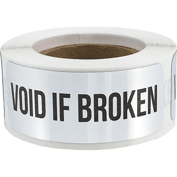 Void If Broken Labels Tamper Evident .75 x 2 Inch Rectangles 100 Total Stickers
