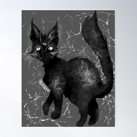 Void Kitty Uwu Poster Wall Art, Modern Wall Decor For Living Room Bedroom, 8x12 UNFRAMED