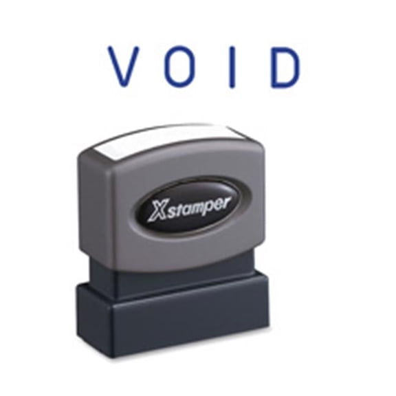 Void Pre-ink Stamp - Blue Ink - 0.5 in. x 1.63 in.