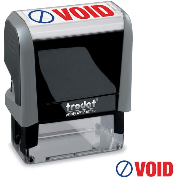 Void Trodat Printy 4912 Self-Inking Two Color Stock Message Stamp
