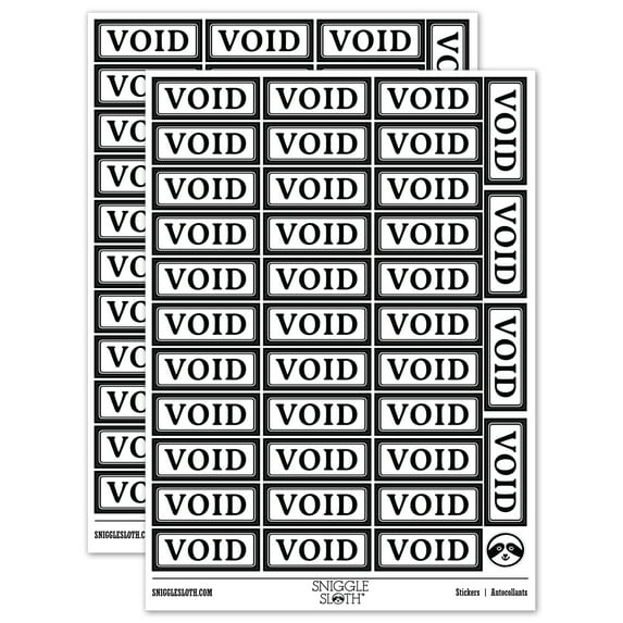 Void for Bookkeeping Sticker Set - Black - Matte Finish - 1.5" Small