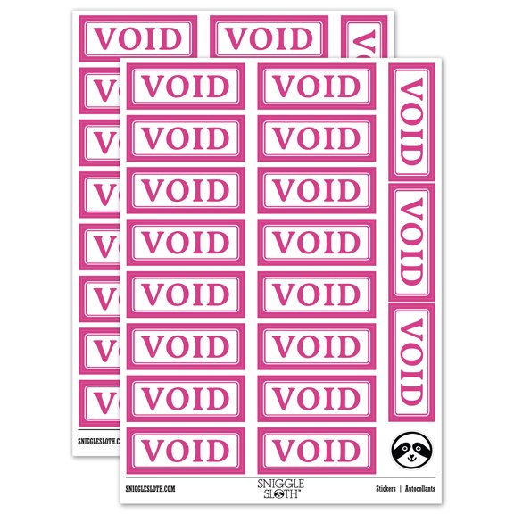 Void for Bookkeeping Sticker Set - Hot Pink - Matte Finish - 2.00" Large