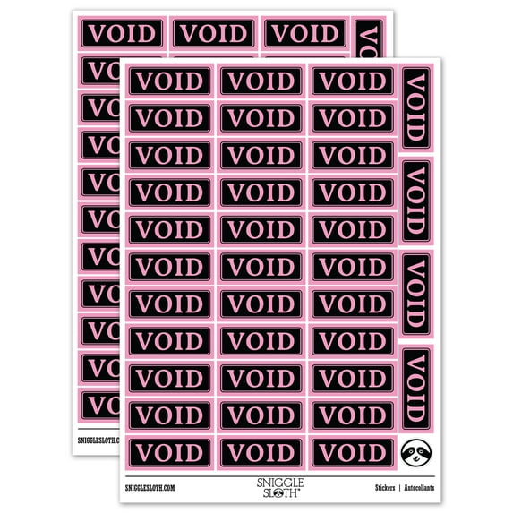 Void for Bookkeeping Sticker Set - Light Pink - Gloss Finish - 1.5" Small