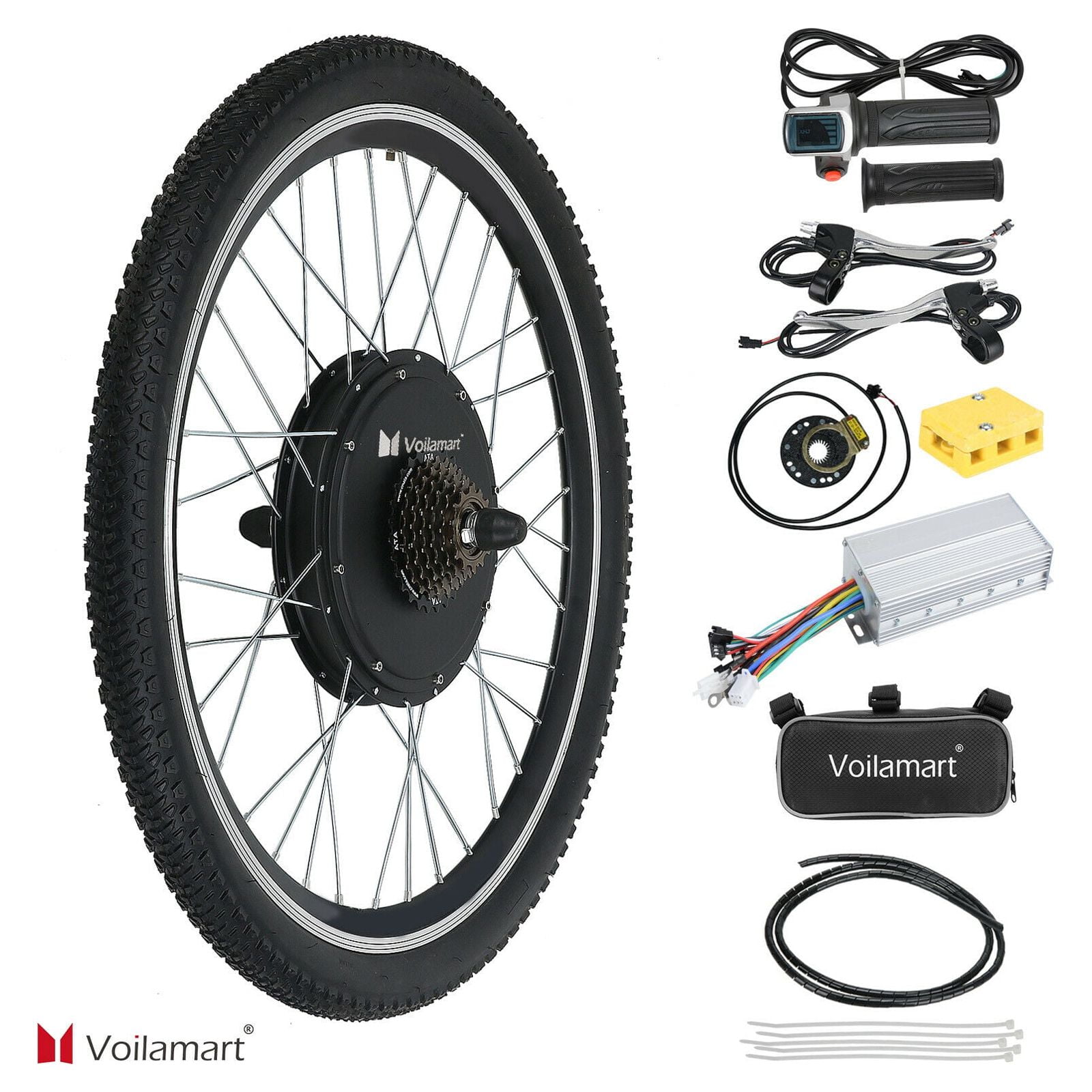 Voilamart 26" 48V 1500W Electric Bicycle Motor Kit EbIke Cycling Hub