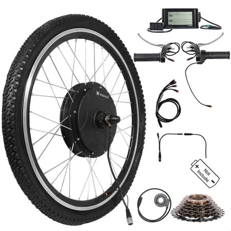 Voilamart 26 Inch Rear Wheel with 13Ah Battery Electric Bicycle Conversion Motor Kit 48V 1500W Ebike Hub Kit with LCD Display Built-in Programmable Controller and PAS System