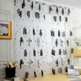 thumbnail image 1 of Voile Curtains Set of 2, Sheer Curtain Scarf Drapes Rod Pocket Crushed Window Panels for Bedroom Living Room Kitchen, 2 PCS Vines Leaves Tulle Door Window Curtain Drape, 1 of 2