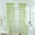 thumbnail image 1 of Voile Tulle Sheer Window Curtain Panel Drapes Wicker Print, Mint Green 100x200cm, 1 of 7