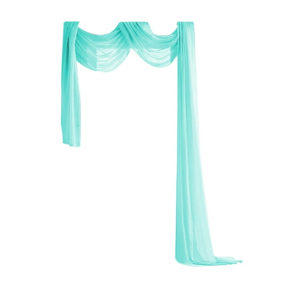 Voile Window Scarf 216In+ Length, Sheer Polyester-Cotton Drape for Canopy Bed, Wedding Arch, Party Backdrop, Rod-Free Installation Filters Soft Light, Reusable & Steam-Iron Safe, 1* Window Screen