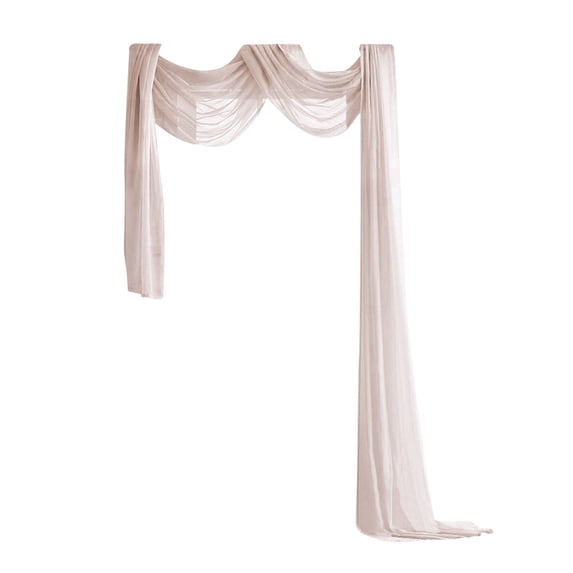 Voile Window Scarf, Fmnung Multifunctional Sheer Curtain for Living Room Kitchen, Light Filtering Drapes for Wedding Party Decor, 52"x54", Pink