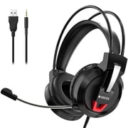 Voistek V9 Over-Ear Gaming Headset with Microphone, Surround Sound, Noise Cancellation, Black