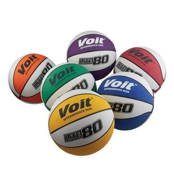 Voit 1307030 Lite 80 Prism Intermediate Size Basketballs, Pack of 6