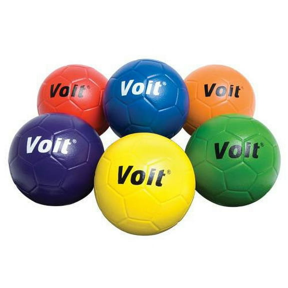 Voit Size 5 Tuff-Coated Foam Soccer Ball - Rainbow Set of 6
