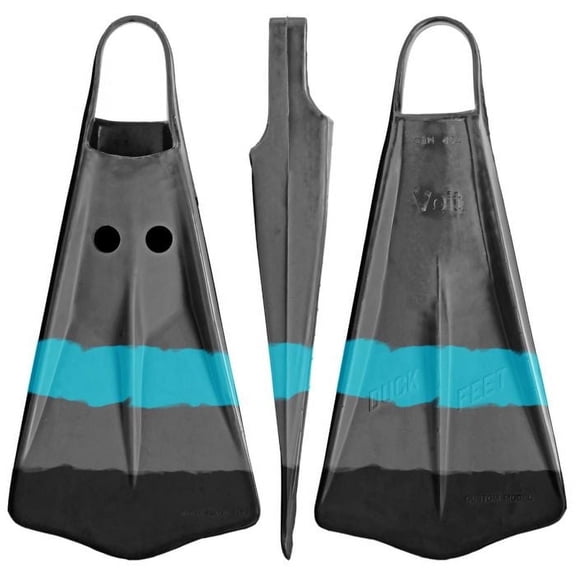 Voit Duck Feet Swim Fins - Black Diving Flippers for Snorkeling, Size 7-8