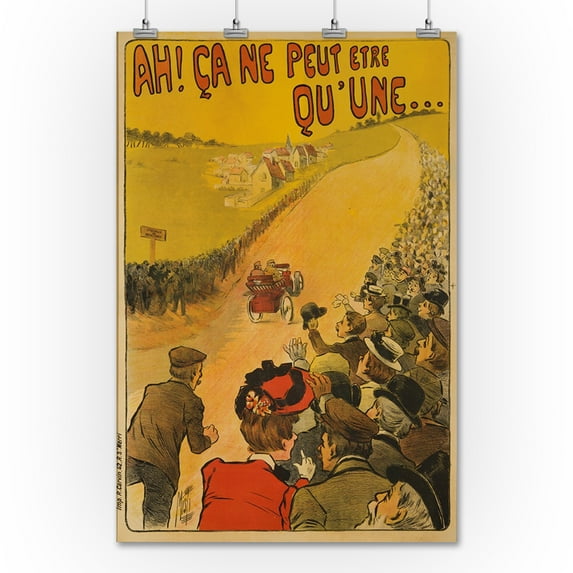 Voiture Clement - Panhard (2 - 3) Vintage Poster (artist: Misti) France c. 1900 (36x54 Giclee Gallery Print, Wall Decor Travel Poster)