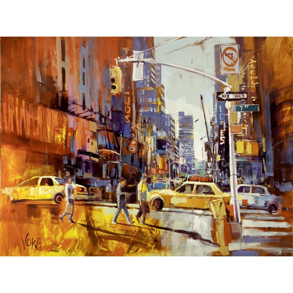 Voka New York 7th Avenue Acrylic Painting Extra Large XL Wall Art Poster Print